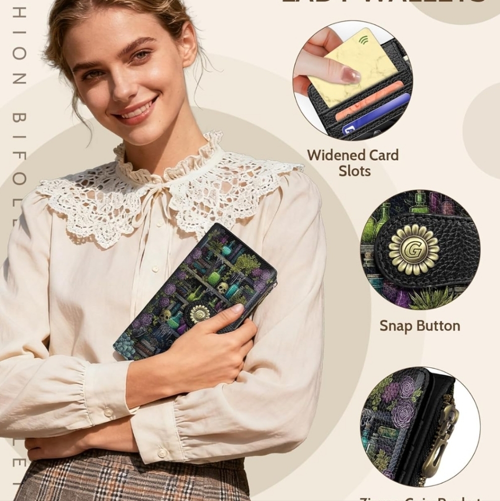 RFID Blocking Wallet with Colorful Design - Picture 6 of 6
